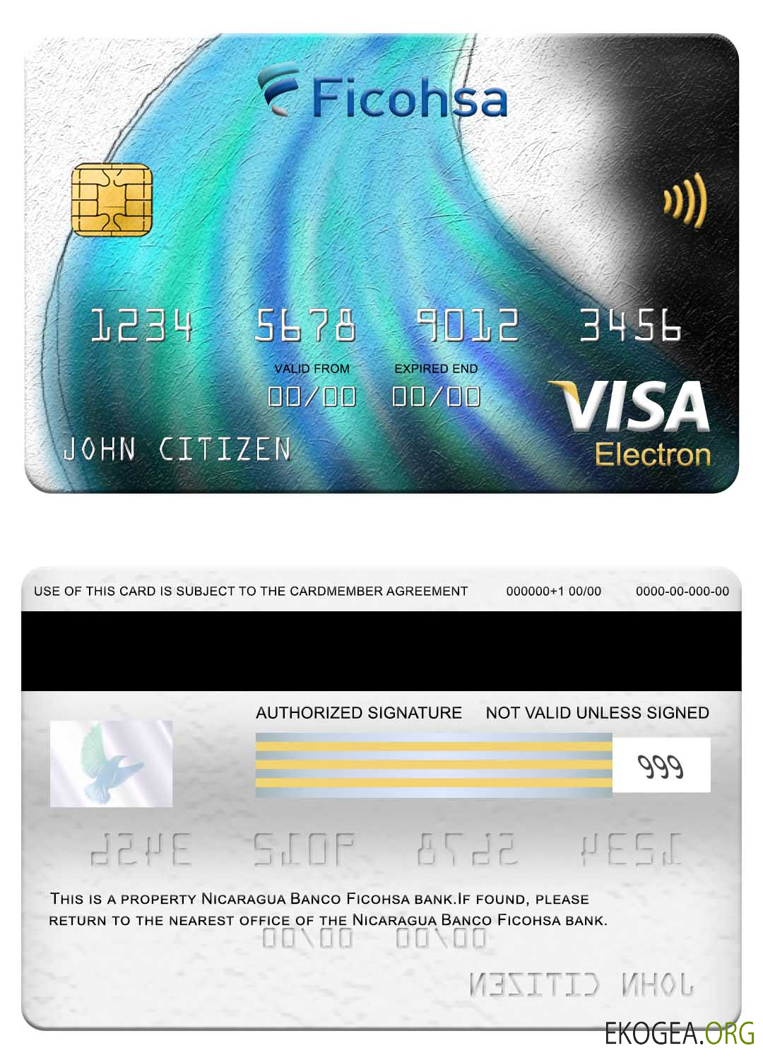 Carte électronique visa bancaire Nicaragua Banco Ficohsa